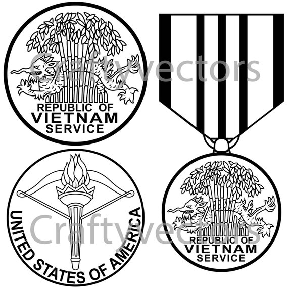 Download Vietnam Service Medal Vector File Etsy