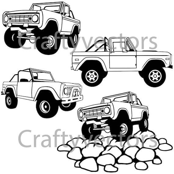 Ford Bronco Open Top Vector File Etsy