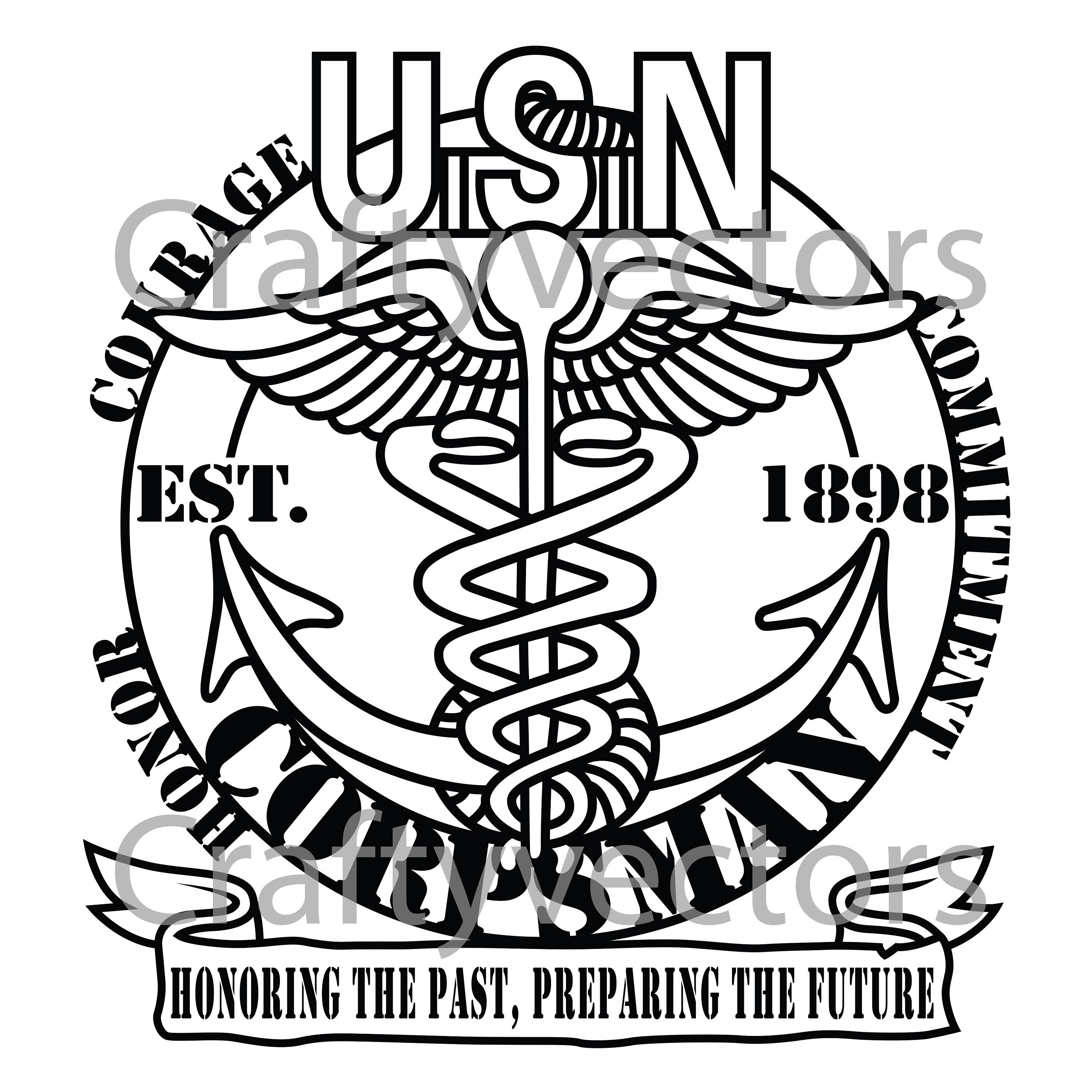Navy Corpsman Badge Vector File | Etsy