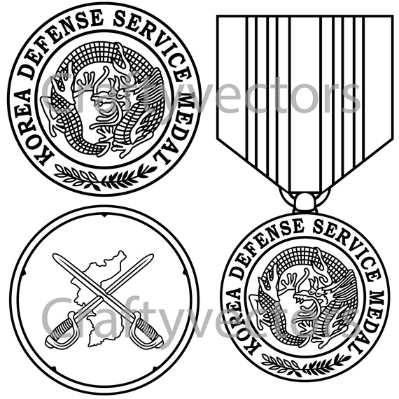 Korean Defense Service Medal Vector File Etsy