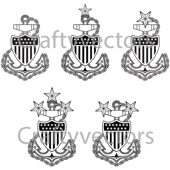 Coast Guard Anchors Insignia Vector File Etsy