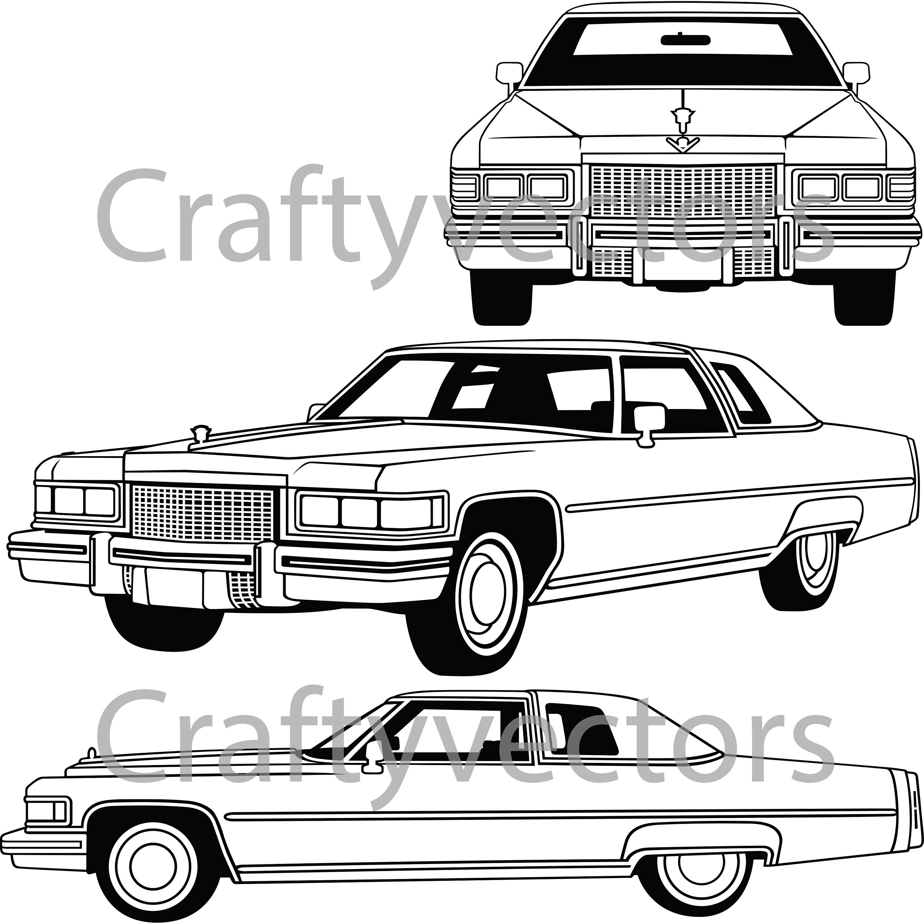 Cadillac Coupe Deville 1975 Vector SVG File Etsy