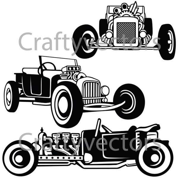 Rat Rod T Bucket Cars SVG vector files