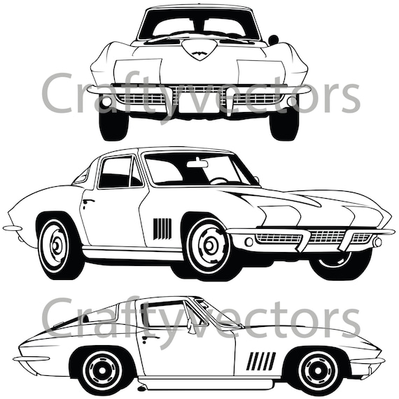 Corvette Stingray 1967 Vector File Etsy