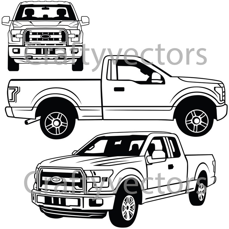 Download Ford F150 XL 2016 Vector | Etsy