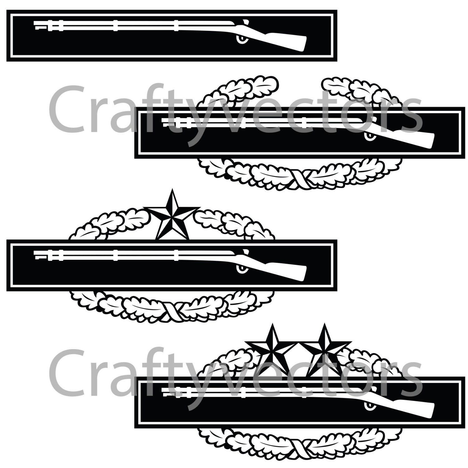 Army Combat Infantryman Badge Vector File SVG Etsy
