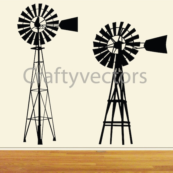 Old Australian American Windmill Svg Cut File Hong Kong American Windmill Svg Cut File, Old Farm Windmills