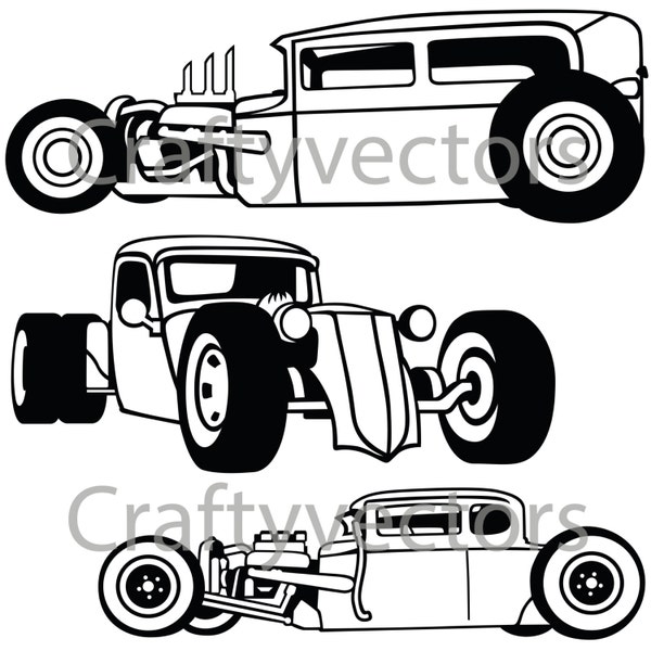 Rat Rod Cars SVG vector files