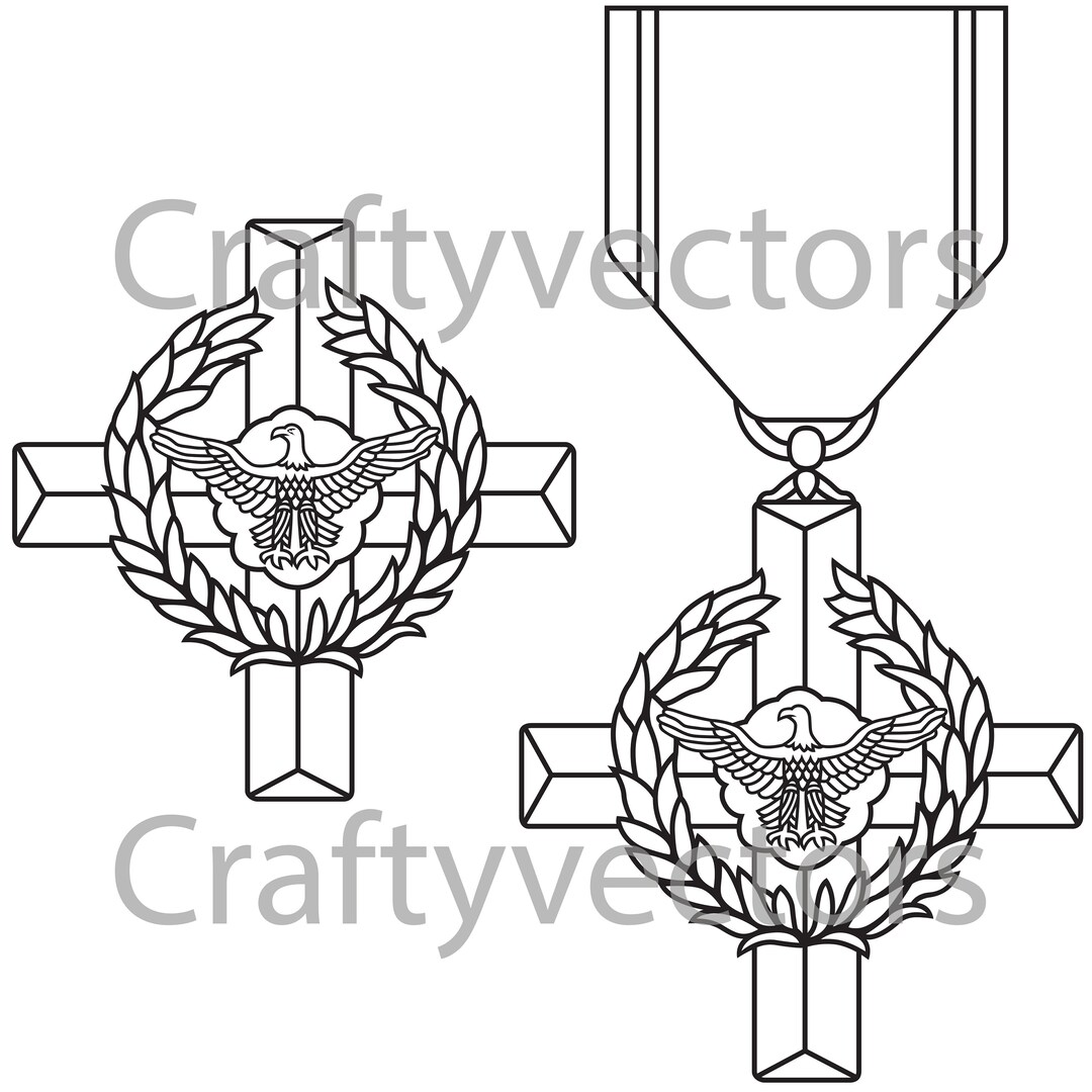 Air Force Cross Medal Vector File Etsy