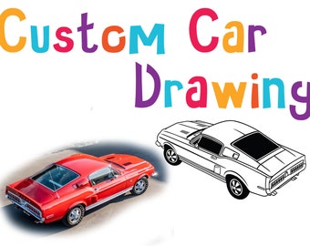 Custom Car Vector Drawing. Vector Conversion.