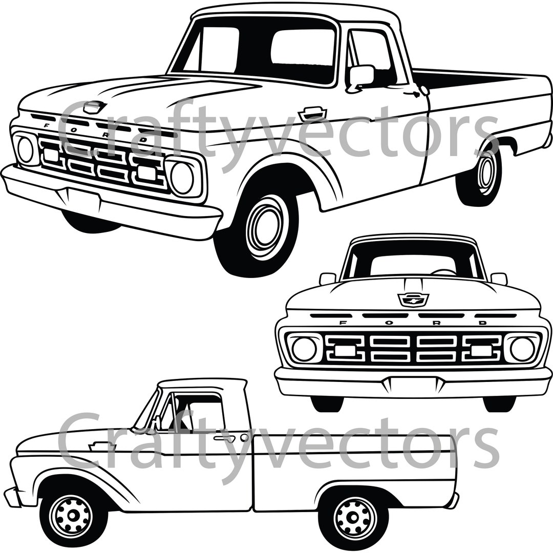 Ford F100 1964 Fleetside Vector - Etsy UK