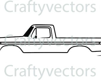 Ford F150 1973 Truck Side SVG Cut File