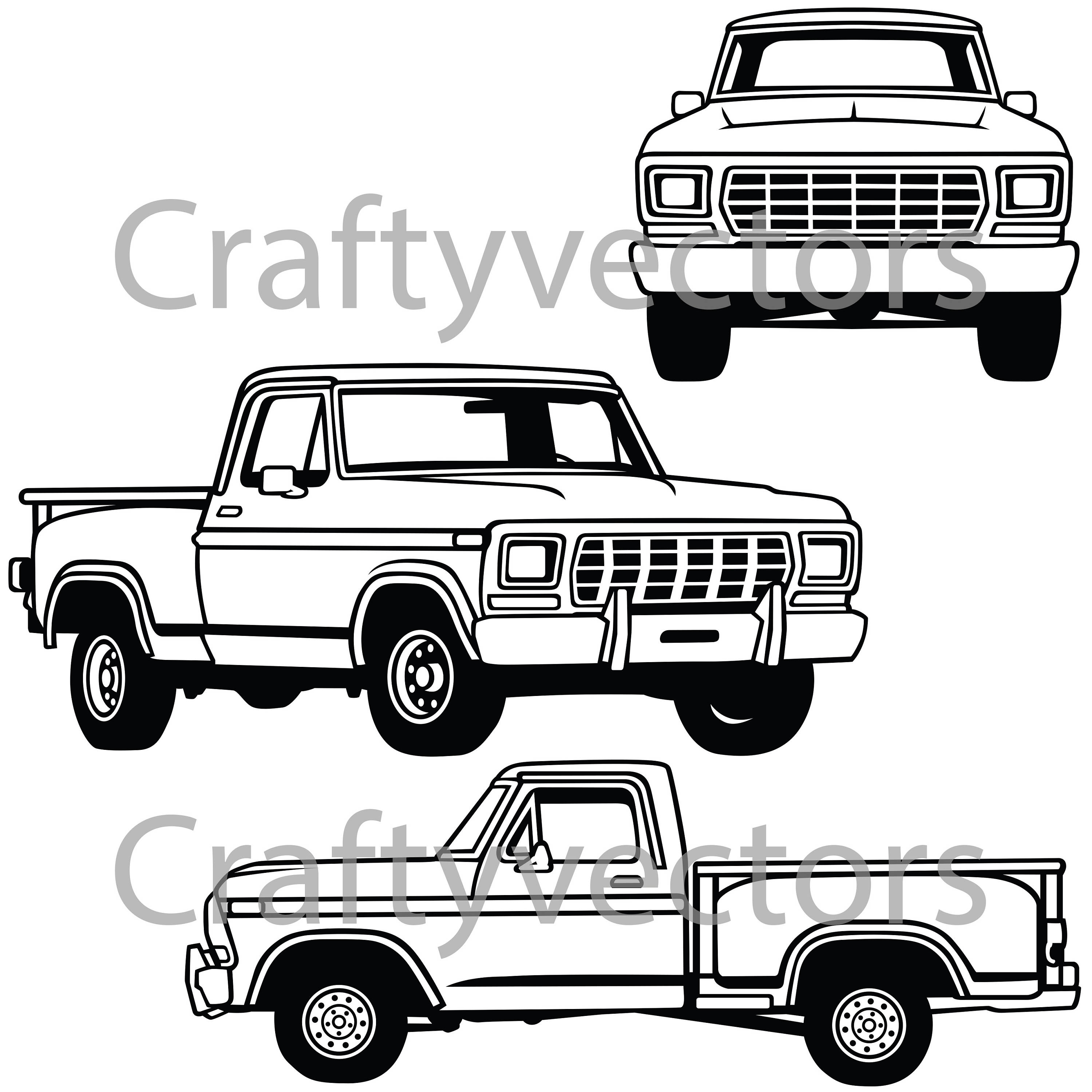 Ford Stepside 1979 Vector file. | Etsy