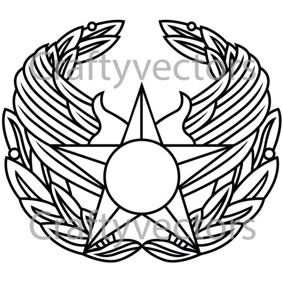 Air Force Commander Badge Vector File Etsy