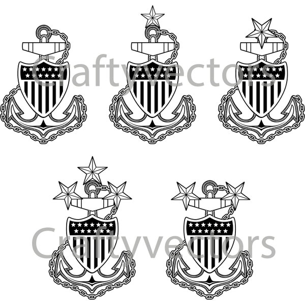 Coast Guard Chief Anchors Insignia Vector File