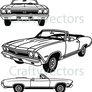 Chevrolet Chevelle SS396 68 Convertible Vector File - Etsy