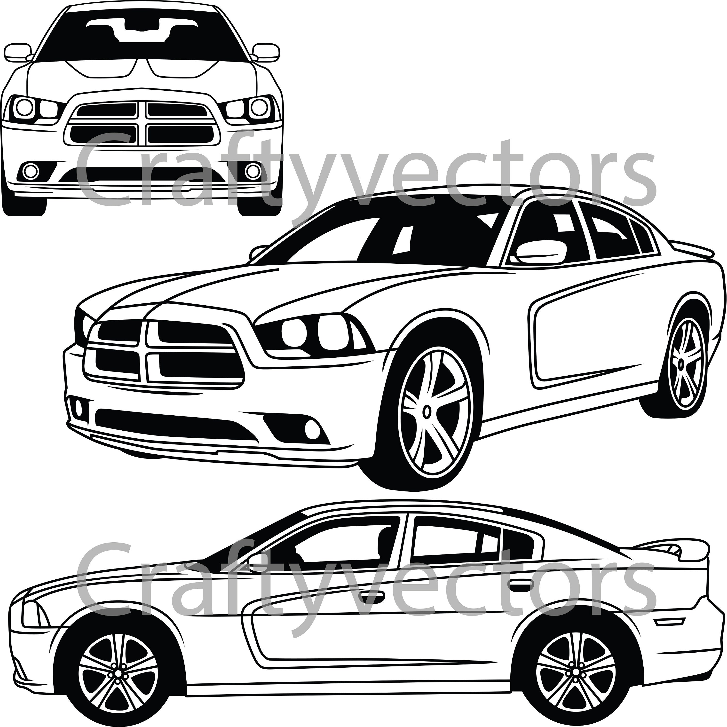 Dodge Charger vector drawing