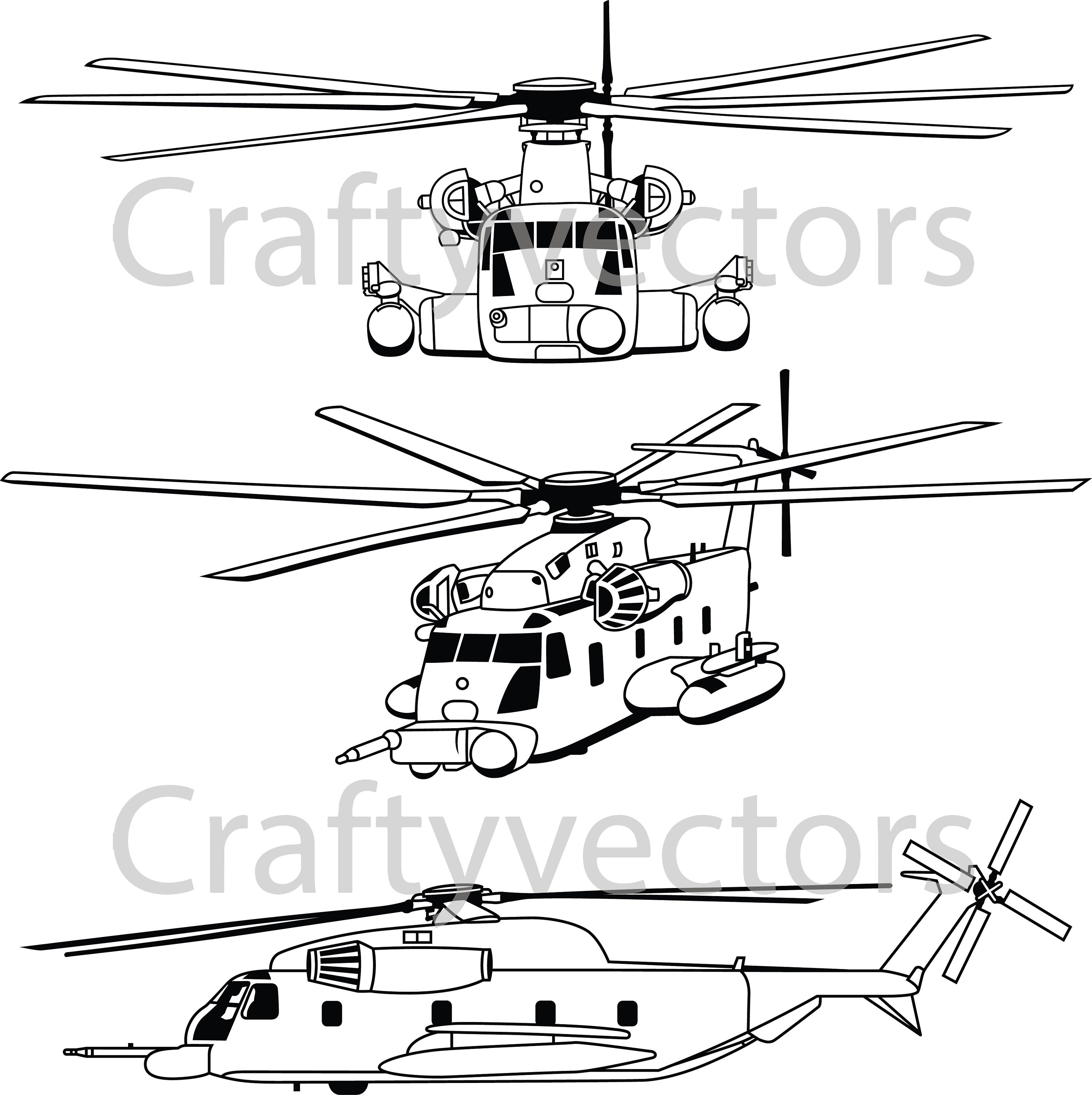 Sikorsky MH53 Pave Low Vector File SVG Etsy México