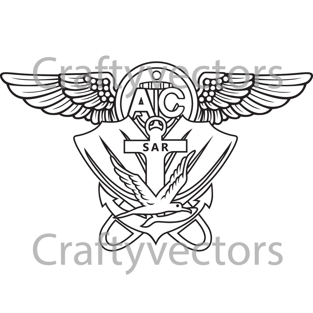 Air Rescue Swimmer Badge Vector File Etsy