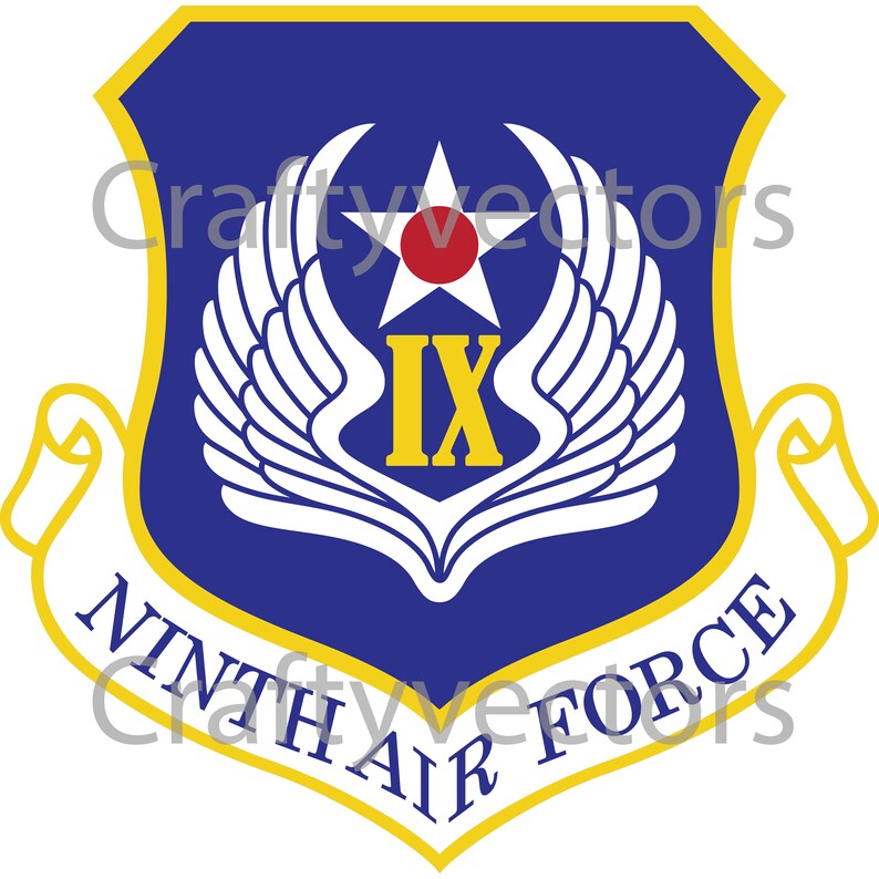 USAF 9th Air Force Patch Vector File Etsy