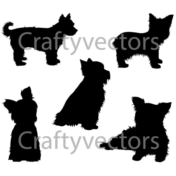 Download Yorkshire Terrier Dog Svg Silhouettes Etsy SVG Cut Files