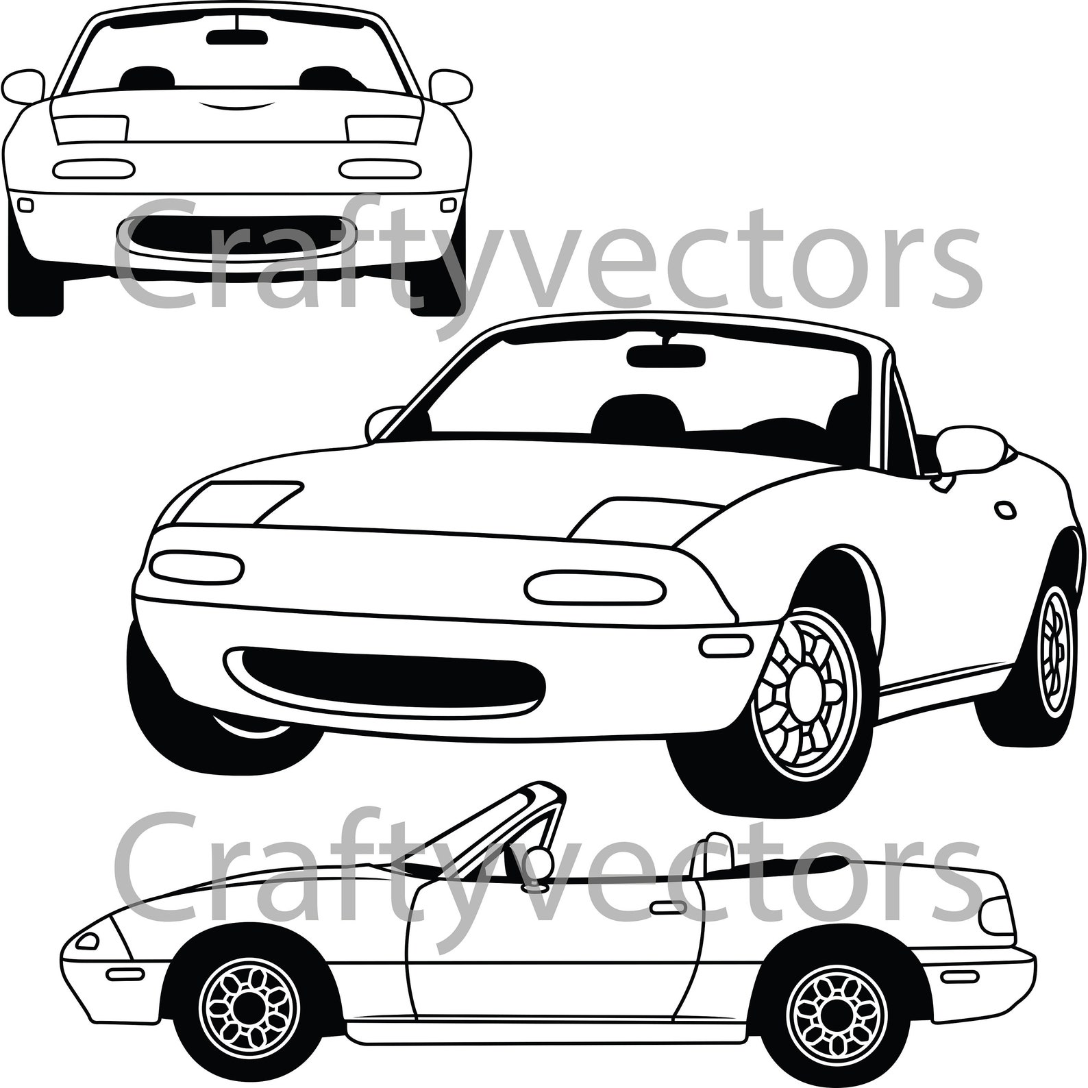 Mazda MX5 Miata Vector File Etsy