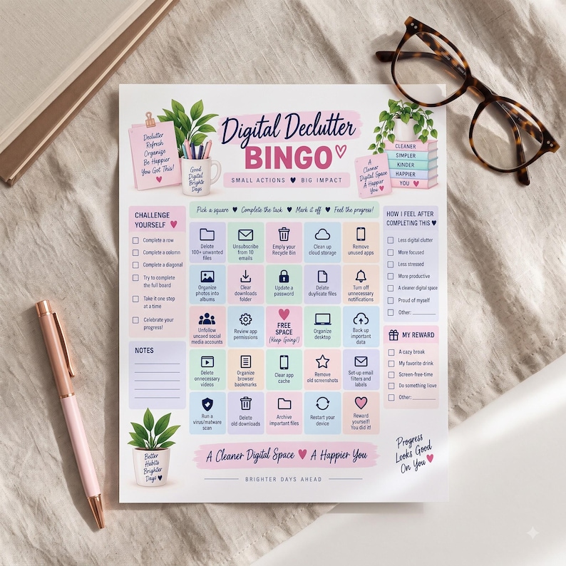 digital declutter, digital planner, Good notes planner, digital organization ,
 inbox clean up, email organizer, photo cleanup,  file organization,  device declutter ,
digital wellbeing, password tracker, weekly digital reset, digital life planner