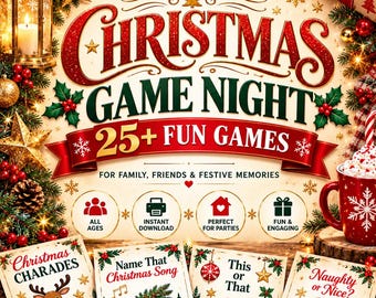 Ultimate Christmas Game Night Printable | 25+ Party Games for Kids & Adults (Digital Download)