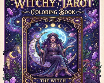 Witchy Tarot Coloring Book | Major Arcana + Bonus Scenes (Digital Download)