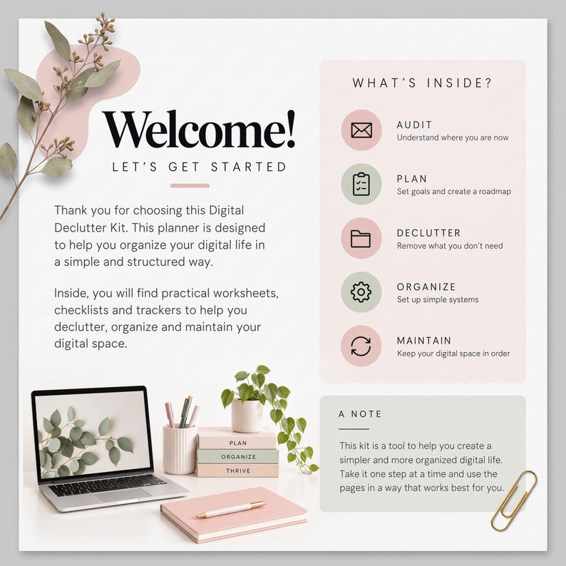 digital declutter, digital planner, Good notes planner, digital organization ,
 inbox clean up, email organizer, photo cleanup,  file organization,  device declutter ,
digital wellbeing, password tracker, weekly digital reset, digital life planner