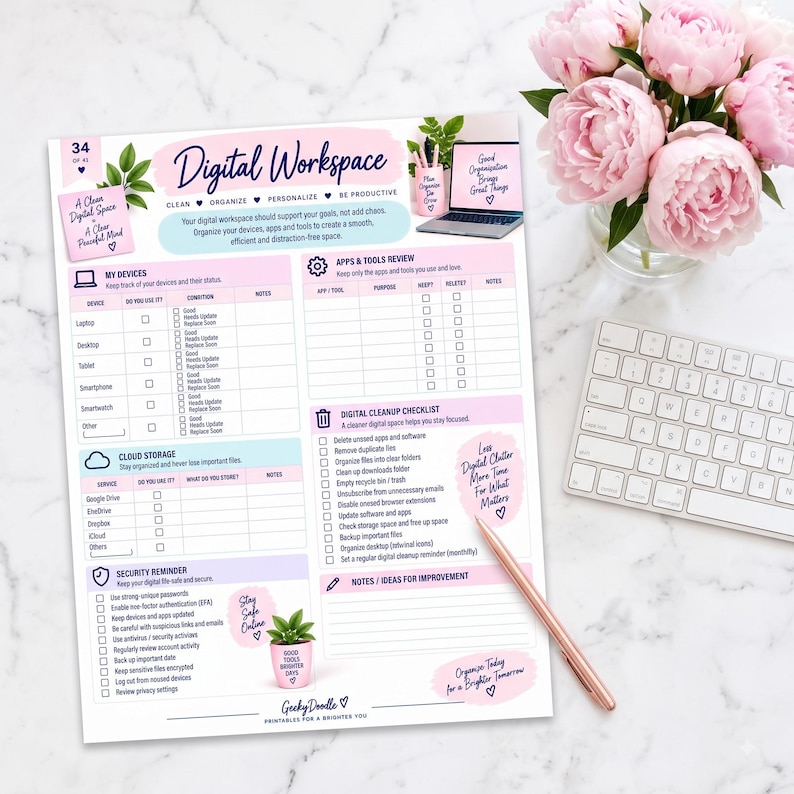 digital declutter, digital planner, Good notes planner, digital organization ,
 inbox clean up, email organizer, photo cleanup,  file organization,  device declutter ,
digital wellbeing, password tracker, weekly digital reset, digital life planner