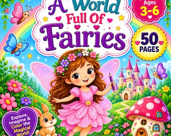 Magical Fairy Coloring Book for Kids Ages 3-6, 50 Printable Pages (Digital Download)