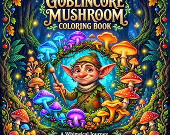 Goblincore Mushroom Coloring Book | 30-Page Mushroom Forest (PDF Download)