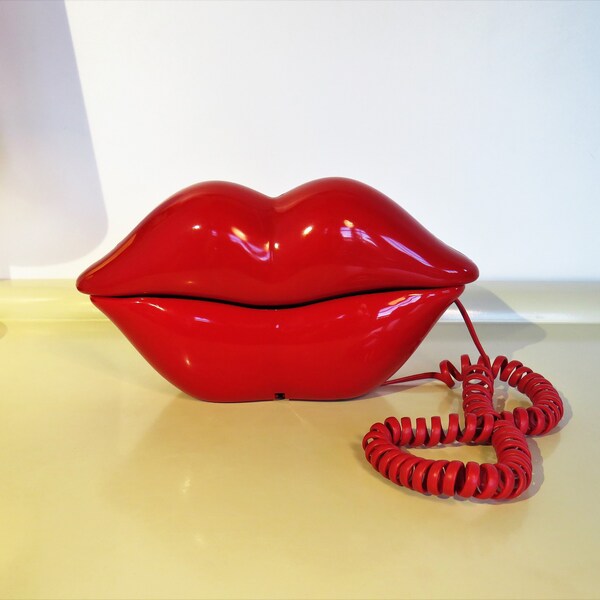 Vintage retro kerst hete rode lippen telefoon rode kleur sexy vorm mond lippen telefoon Dial land lijn telefoon Home decor 80s, zwarte vrijdag verkoop