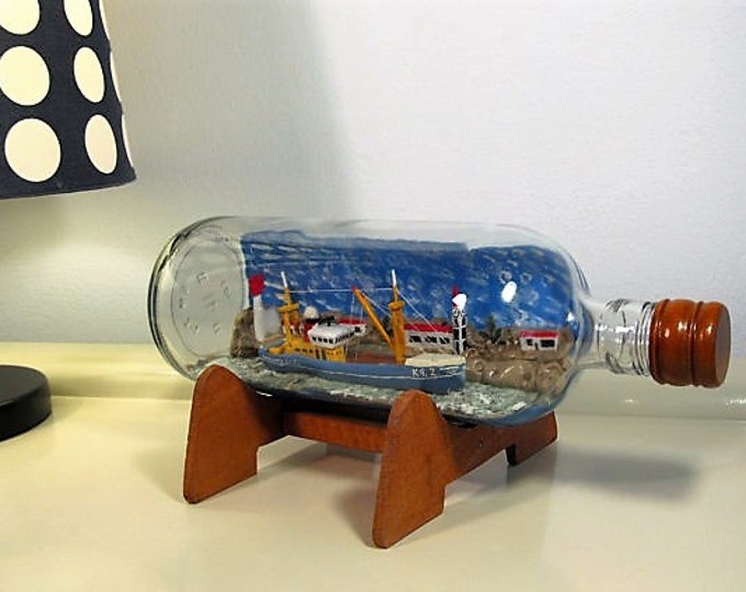 Ship in a Bottle Vintage Ship Collectible Sailing Boat Etsy