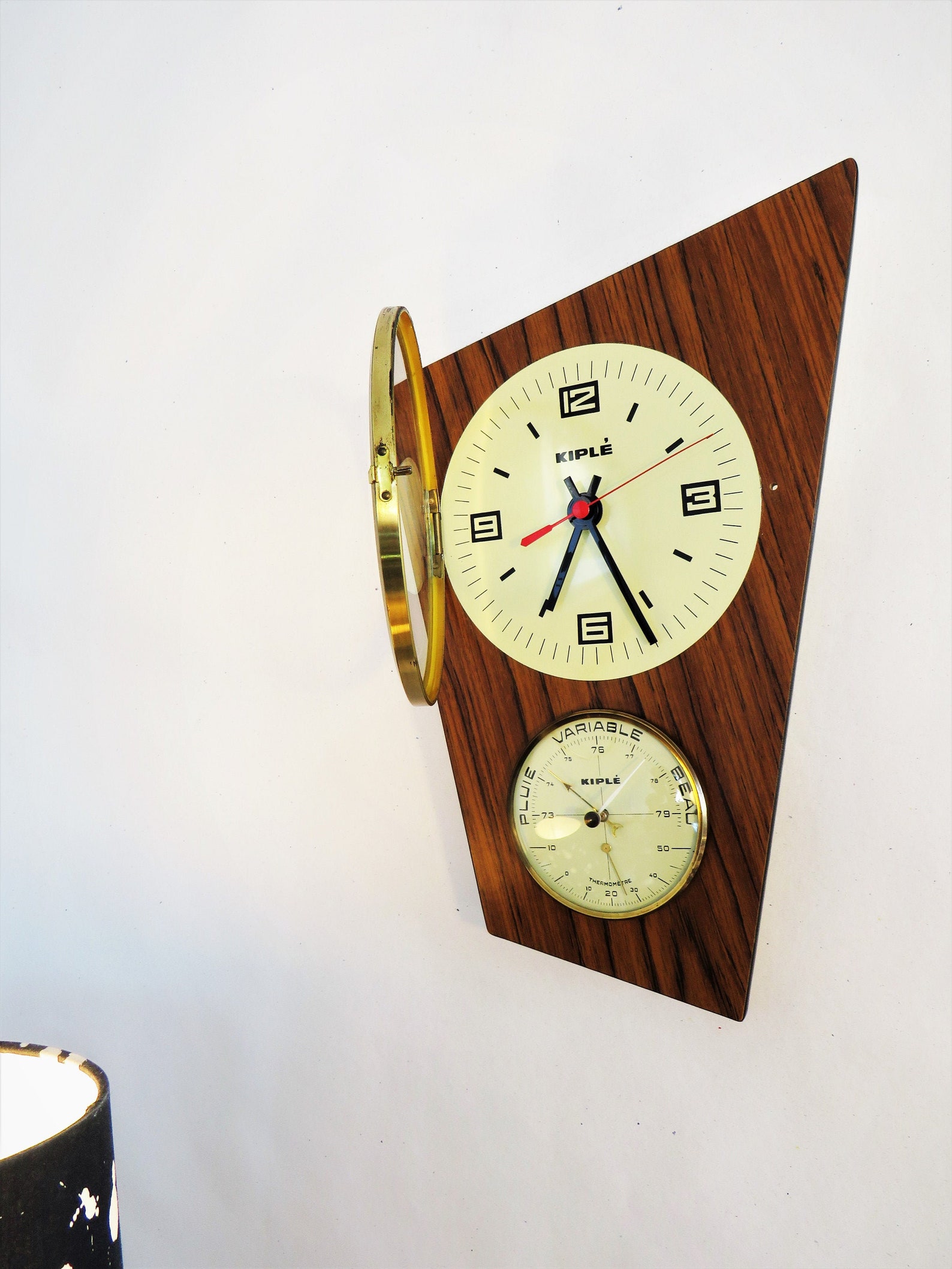 Jahrgang KIPLE Wanduhr Barometer und Thermometer braun Etsy