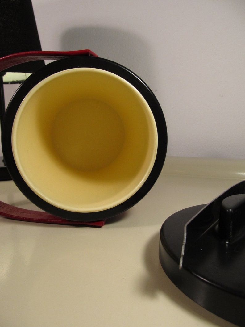 Vintage Retro Ice Cube Bucket With Tongs and Lid Fauxleather Etsy