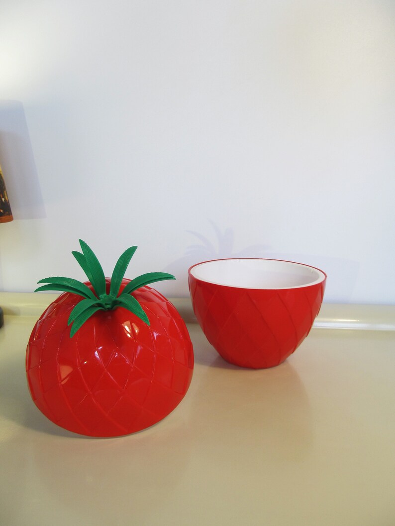 Vintage Retro Red Plastic Pineapple Ice Bucket Kitchen Decor Etsy