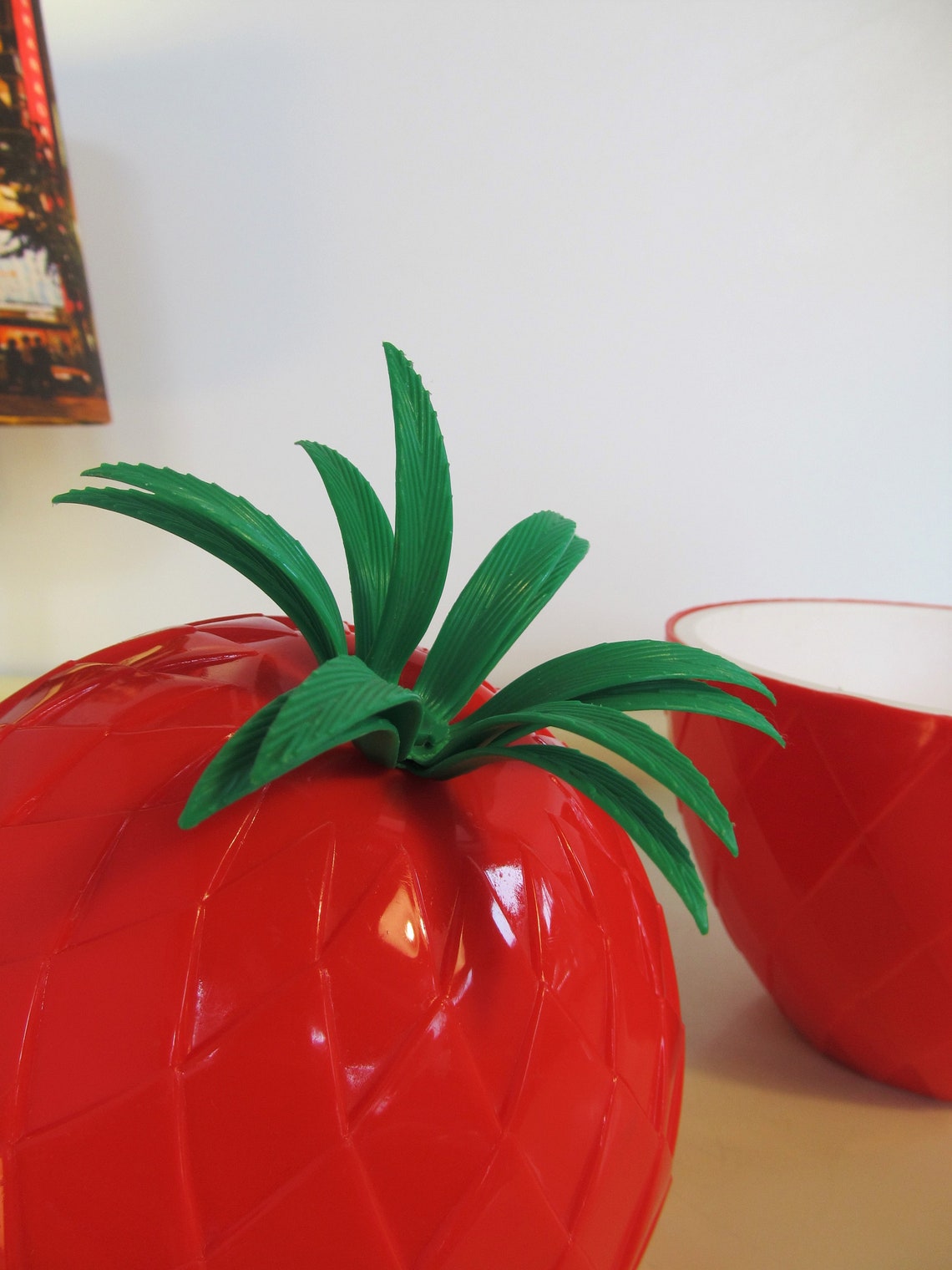 Vintage Retro Red Plastic Pineapple Ice Bucket Kitchen Decor Etsy