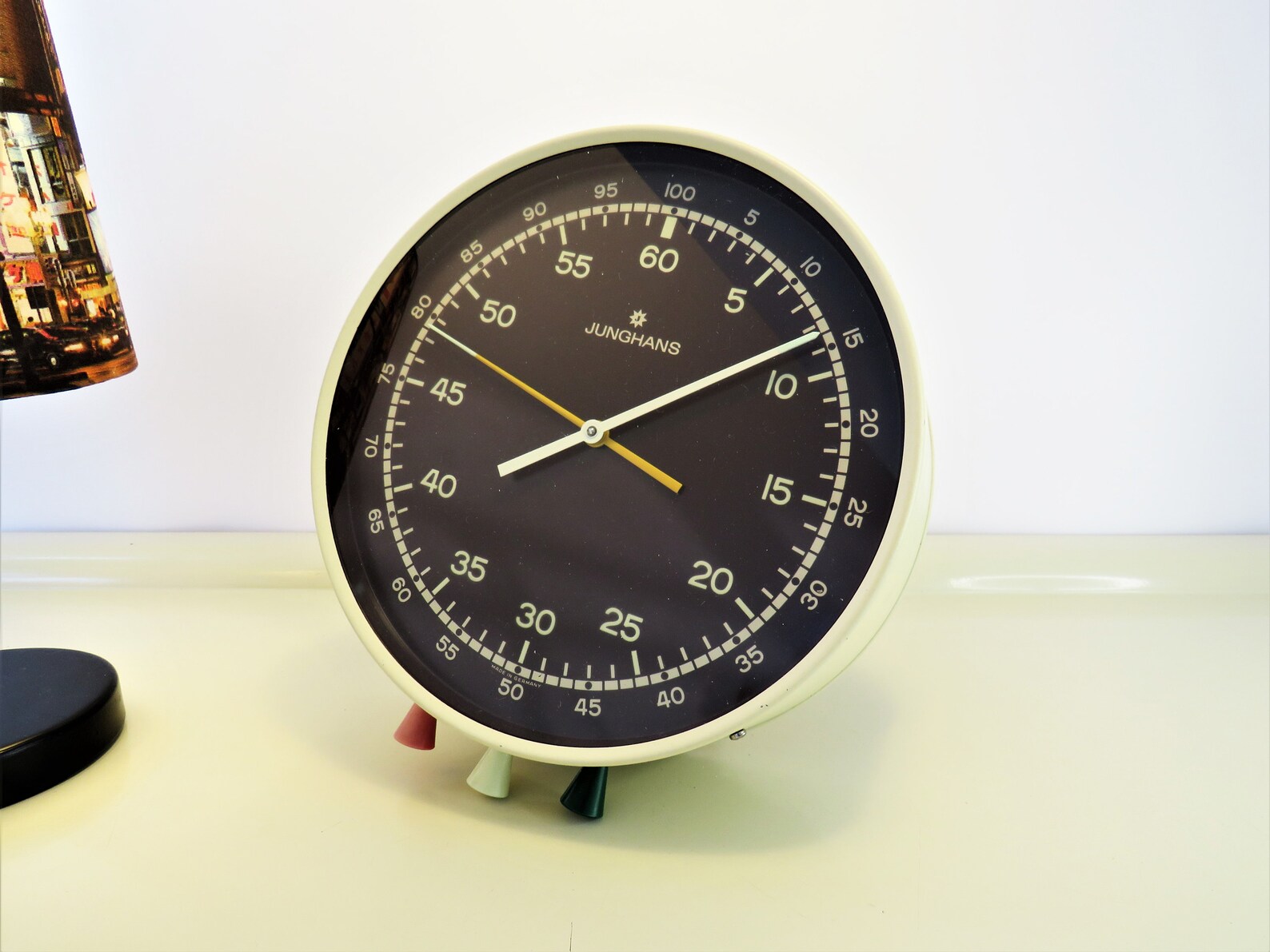 Vintage Large JUNGHANS Stopwatch Wall Clock Dark Room Etsy