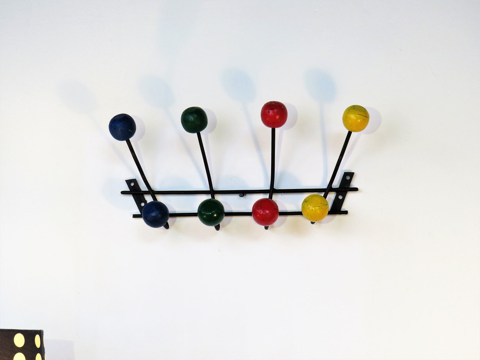 Vintage Wall Coat Rack Metal Wall Coat Hanger With 8 Wooden Etsy