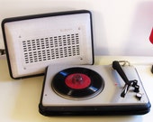 Vintage Record Player, Retro ARISTONA PHILIPS Diamond Serie Vinyl lp Working Record Player 33,45,78  rpm Black color AR8464  60s