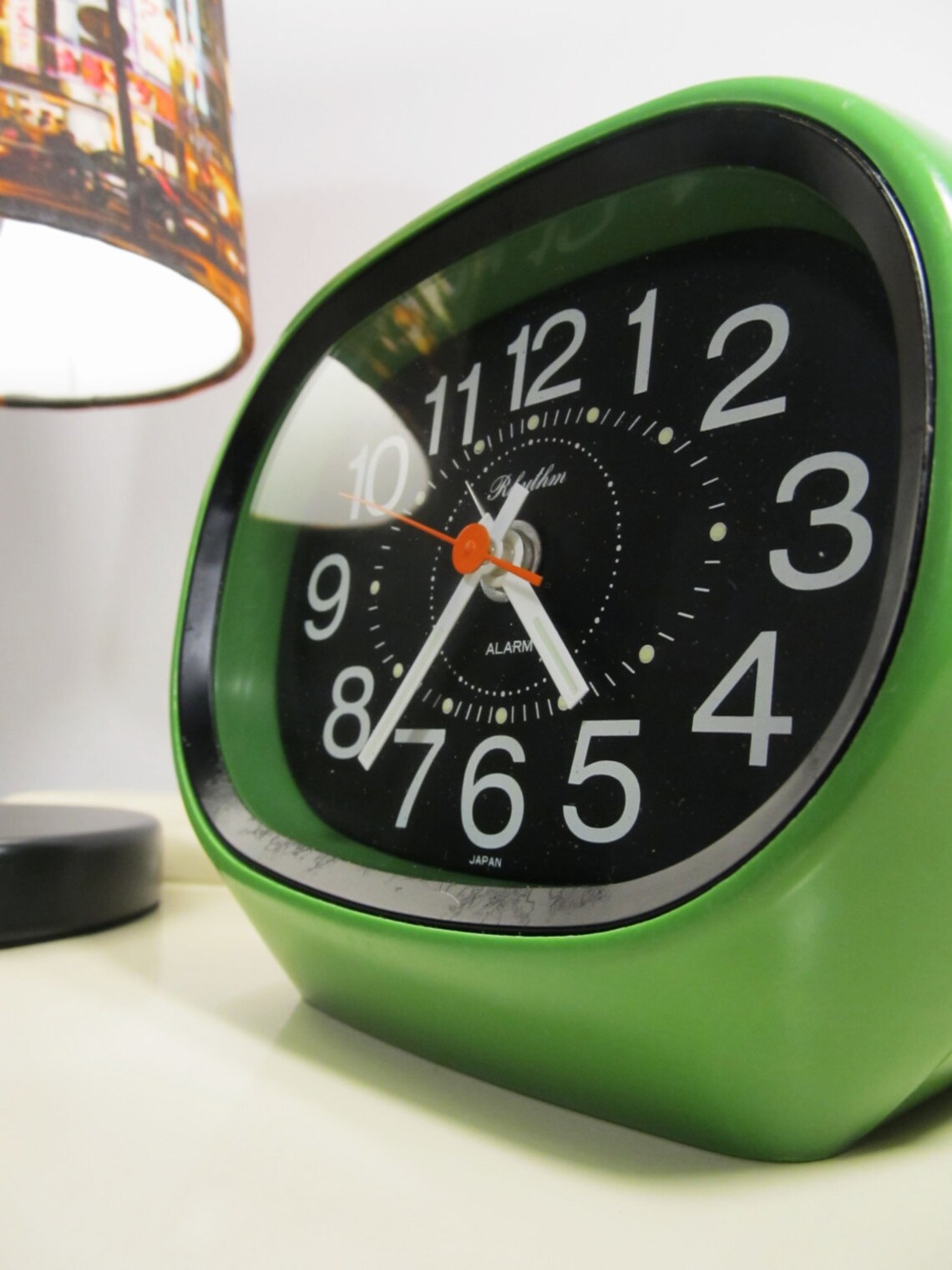 Vintage Alarm Clock Nightstand Clock Space Age Green Retro Etsy