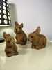 3 Vintage Flocked Bunnies Vintage Easter Bunnies Flocked Animals Dolls Easter Bunny Gift Retro Kitsch 70s 