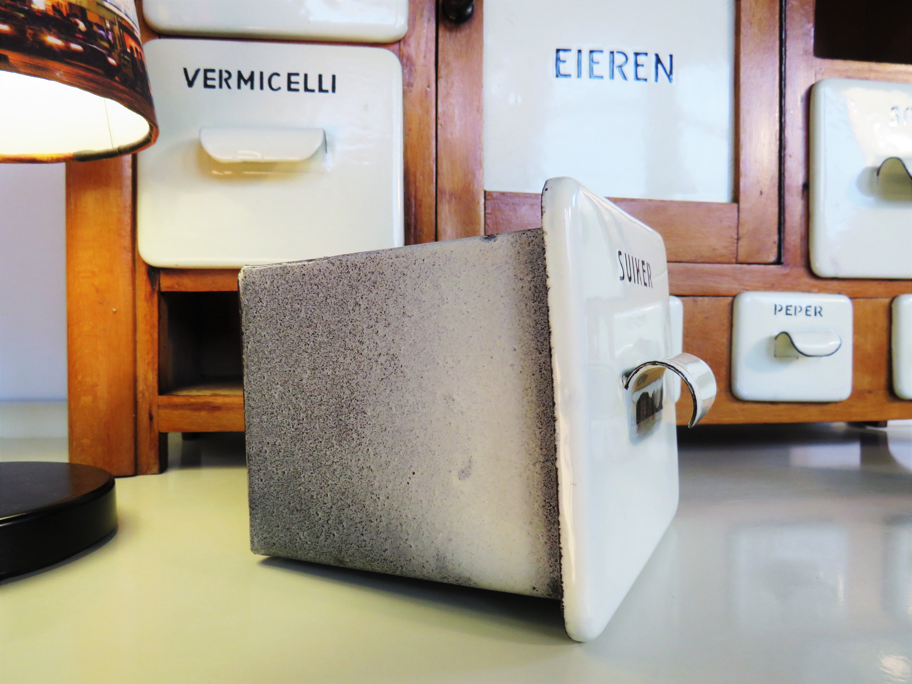 Vintage Seltener Emaille Küchenschrank Gewürzschrank Antik | Etsy