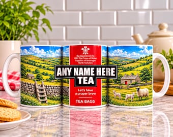 Personalised Yorkshire Countryside Tea Mug, Custom 11oz Ceramic Mug, Any Name Mug