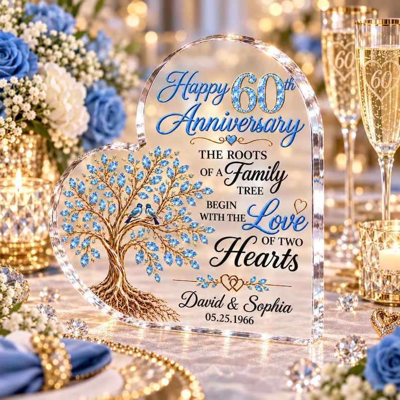 Personalized 60th Anniversary for Couple, Custom 60th Wedding Personalized 60th Anniversary for Couple, Custom 60th Wedding