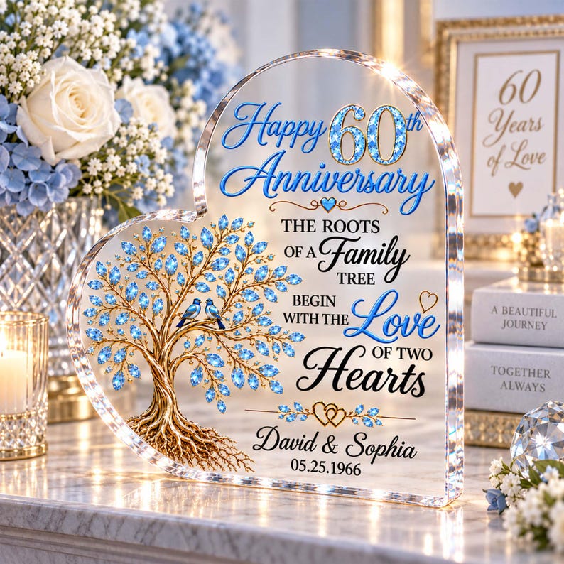 Personalized 60th Anniversary for Couple, Custom 60th Wedding Personalized 60th Anniversary for Couple, Custom 60th Wedding