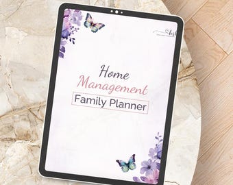 Carpeta imprimible para la gestión del hogar familiar / Planificador doméstico en PDF con presupuesto, comidas y seguimiento de tareas / Organizador