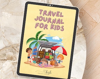 Diario de viaje infantil imprimible / Libro de actividades para viajes por carretera / Diario de vacaciones para niños en PDF